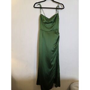 Reformation Women's Size 6 100% Silk Green Marguerite Midi Dress  Date Night